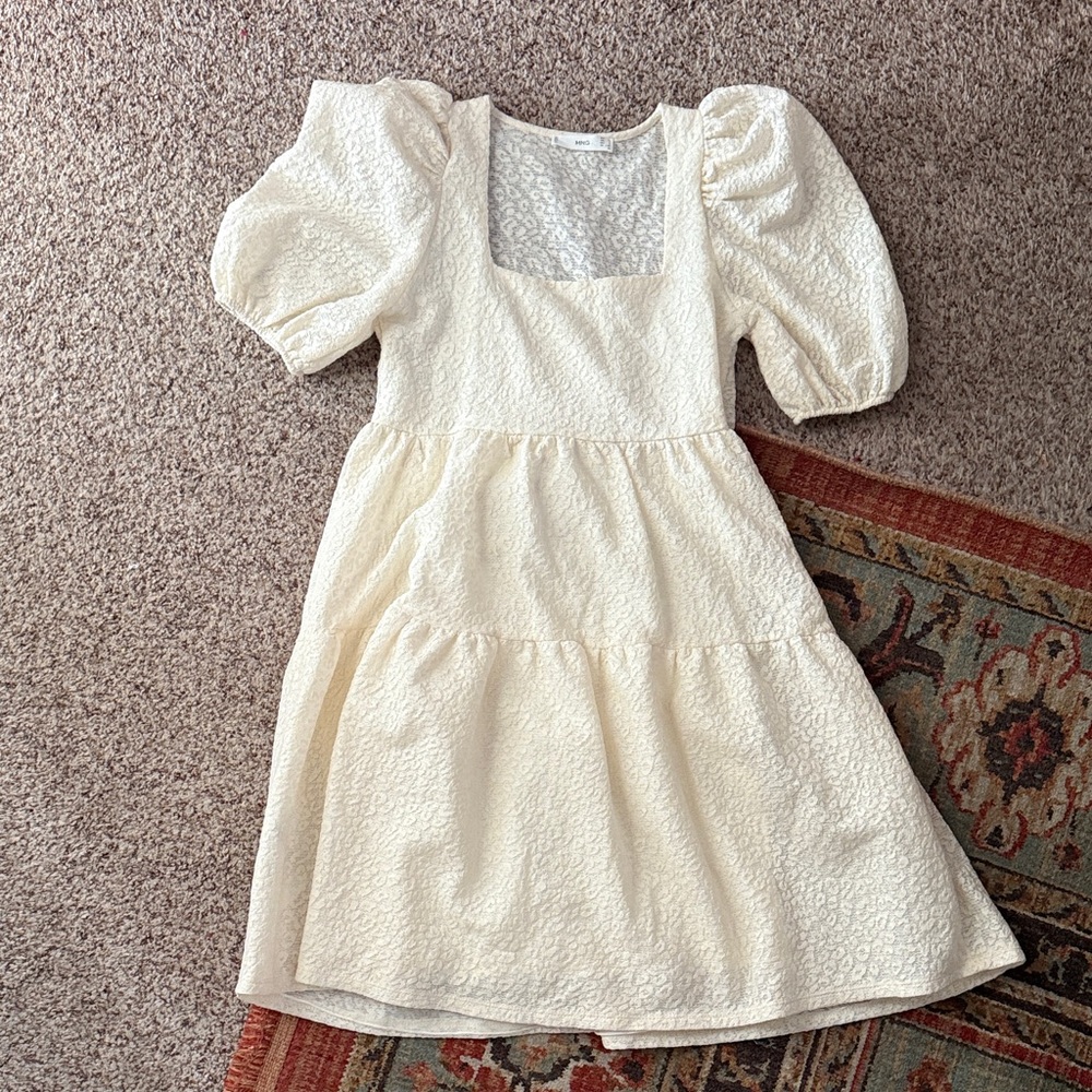 MNG Cream Lace Mini Dress